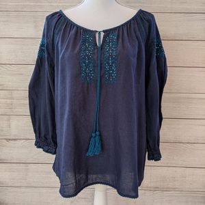 Lucky Brand peasant top in excellent condition, si